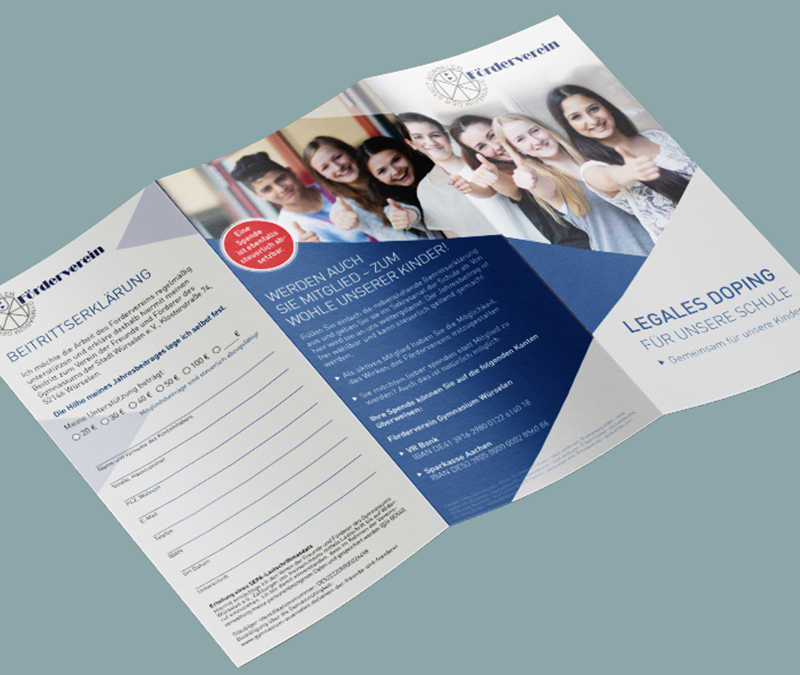 aufgeschlagenes Faltblatt