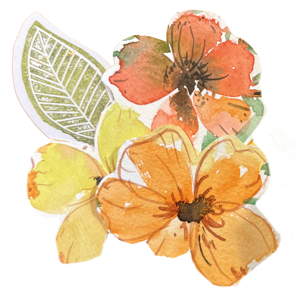 Freigestellte Aquarellblüten Freigestellte Aquarellblüten als Beispiel für Mixed-Media-Gestaltung