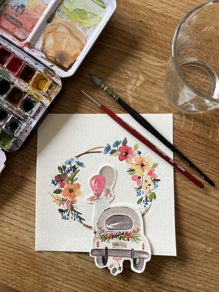 kleiner Kranz_Hochzeitsauto