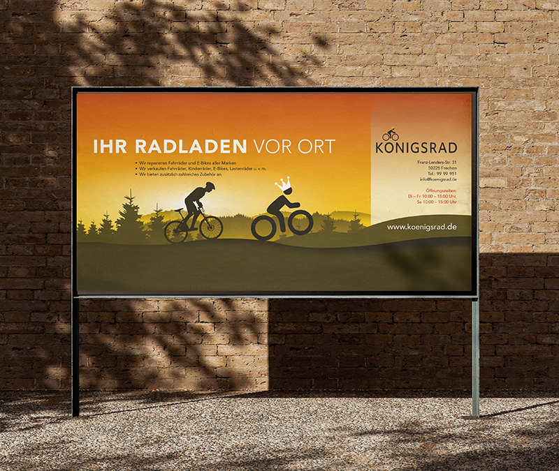 Straßenbanner des Fahrradladens Königsrad