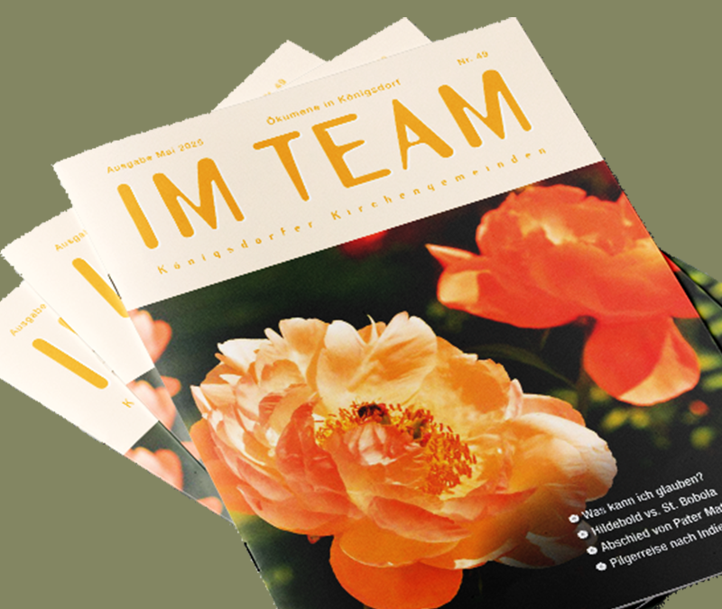 Umschlaggestaltung der Gemeindezeitung Im Team