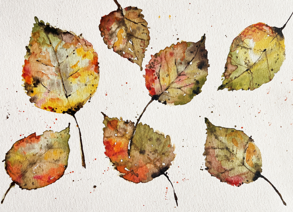 Herbst Blätter Aquarellmotiv, herbstliche Blätter
